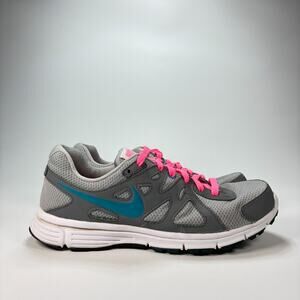Nike Revolution 2 MSL Grey Pink Blue Running Shoes 554902-006 Women's Size 9.5
